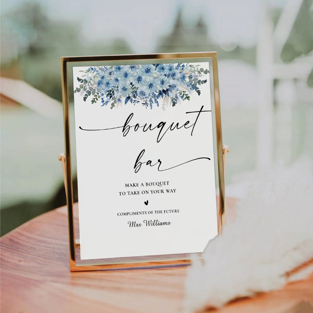 Expositor En L Rótulo Blue Boho Bridal Shower Bouquet Bar (Subido por el creador)
