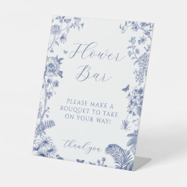 Expositor En L Rótulo Blue Bridal Shower Flower Bar