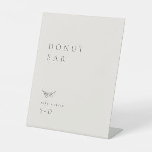 Expositor En L Rótulo Boda de bar marfil-donut minimalista
