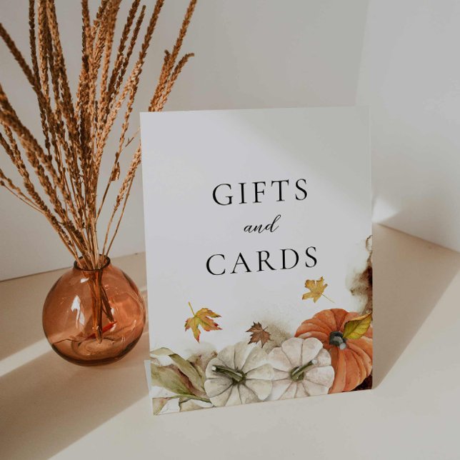 Expositor En L Rótulo Boda de Regalos Rusticos de Otoño y Tarjeta (Fall rustic country wedding gifts and cards sign)