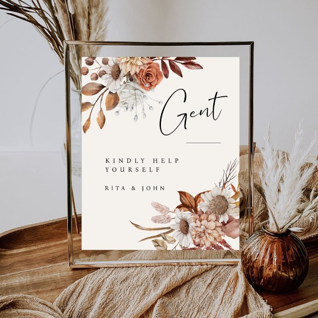 Expositor En L Rótulo Boda del baño Cream Boho Gents (Subido por el creador)