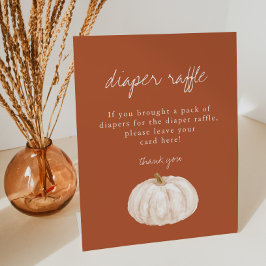 Expositor En L Rótulo Boho Pumpkin Baby Shower Diaper Raffle