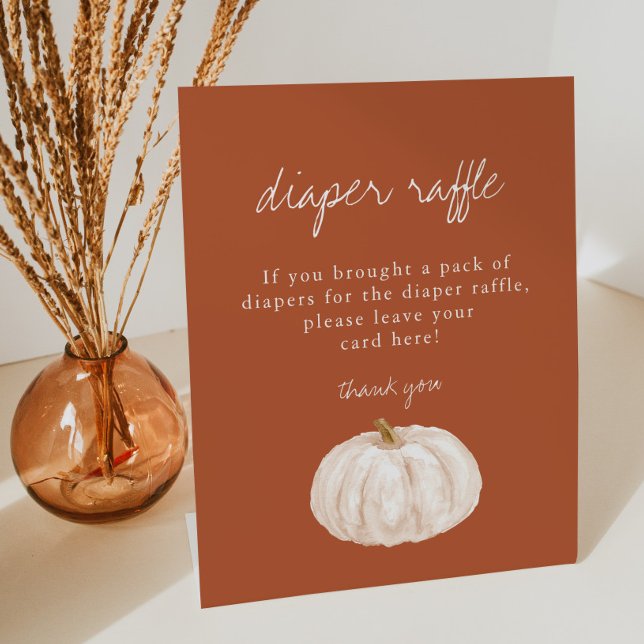 Expositor En L Rótulo Boho Pumpkin Baby Shower Diaper Raffle (Subido por el creador)