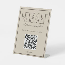 Expositor En L Rótulo clásico de medios sociales con código QR ma