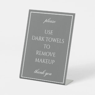 Expositor En L Rótulo clásico sencillo de maquillaje gris oscuro