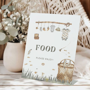 Expositor En L Rótulo de alimentos Baby Shower de Reel Fun Fishin