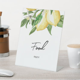 Expositor En L Rótulo de alimentos de la vegetación del limón