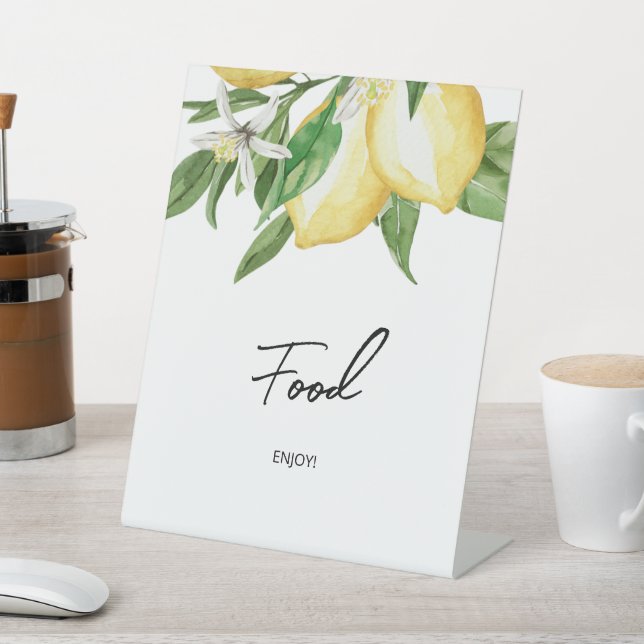 Expositor En L Rótulo de alimentos de la vegetación del limón (In Situ)