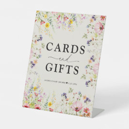 Expositor En L Rótulo de Baby Shower Boho Moda Wildflower