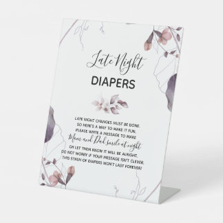Expositor En L Rótulo de Baby Shower Diapers con color de agua mo