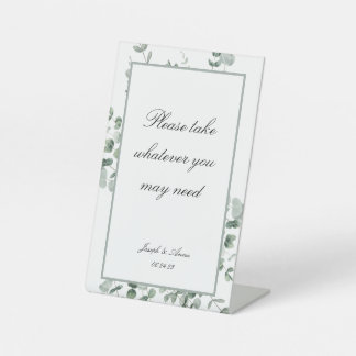 Expositor En L Rótulo de baño de personalizable en Eucalipto