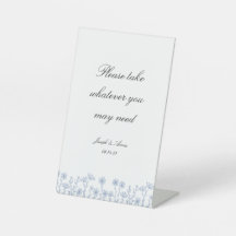 Rótulo de baño de personalizable en flor azul