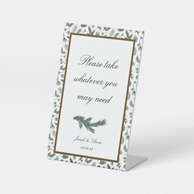 Expositor En L Rótulo de baño de personalizable en Pine (Anverso)