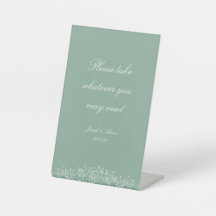 Rótulo de baño de personalizable en Sage Florals