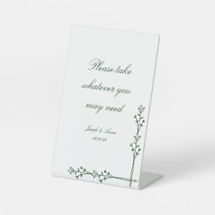 Expositor En L Rótulo de baño en las Florales verdes oscuras