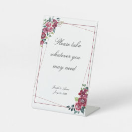 Expositor En L Rótulo de baño Rosa personalizable Caída