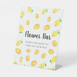 Expositor En L Rótulo de bar de flores con tema de limón