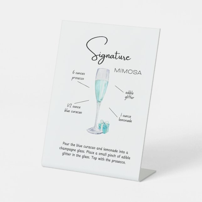 Expositor En L Rótulo de barra de recetas de bebida de firma | Mi (Anverso)