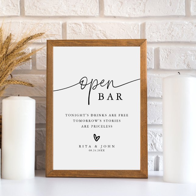 Expositor En L Rótulo de Boda de barra abierta con guión de calig (Subido por el creador)