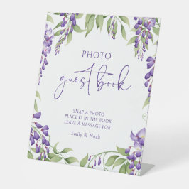 Expositor En L Rótulo de Boda de escritura floral morada del libr