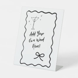 Expositor En L RÓTULO de borde ondulado editable DIY - Añadir su 