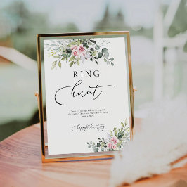 Expositor En L Rótulo de caza del anillo de la vegetación rosa de