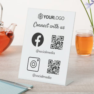 Expositor En L Rótulo de código QR Instagram Facebook Business So