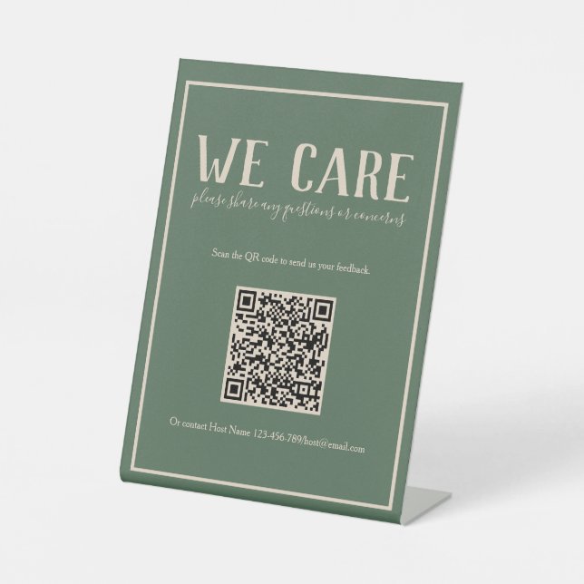 Expositor En L Rótulo de comentarios sobre el código QR verde rus (Anverso)