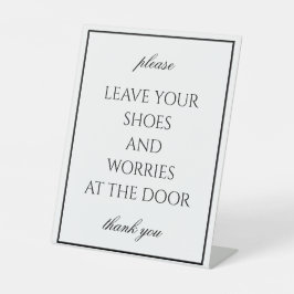 Expositor En L Rótulo de contrapeso para quitar zapatos sencillos