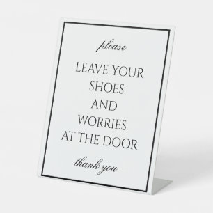 Expositor En L Rótulo de contrapeso para quitar zapatos sencillos