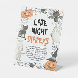 Expositor En L Rótulo de Cute Halloween Baby Shower Late Night Di