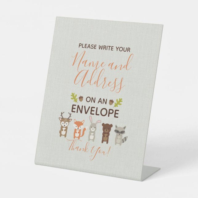 Expositor En L Rótulo de dirección de devolución de Baby Shower W (Anverso)