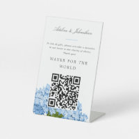 Rótulo de donación de caridad de Hydrangea Azul