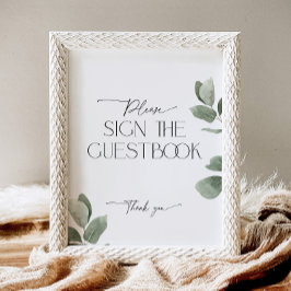 Expositor En L Rótulo de eucaliptos verdes en el Rótulo Pedestal