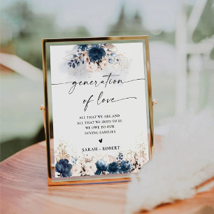 Expositor En L Rótulo de generación de Rosa de amor azul y turbio