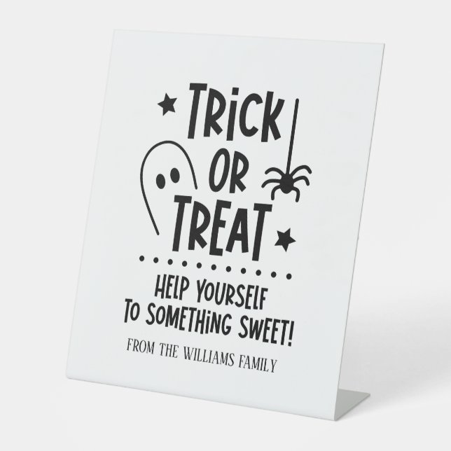 Expositor En L Rótulo de Halloween Trick o Tret Sweets (Anverso)