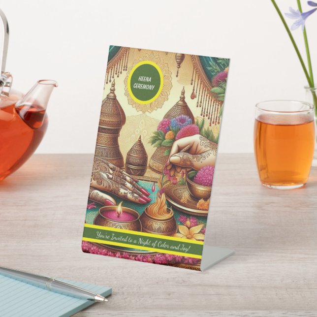 Expositor En L Rótulo de Henna Ceremony Tabletop (In Situ)