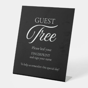 Expositor En L Rótulo de huellas dactilares de árbol de invitado