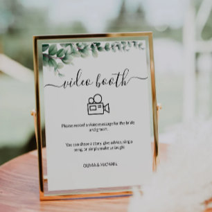 Expositor En L Rótulo de la cabina de vídeo Boda verde, contempor