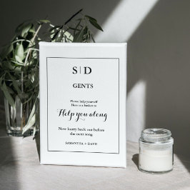 Expositor En L Rótulo de la cesta de baño de Boda de monograma mi