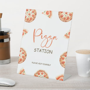 Expositor En L Rótulo de la estación Pizza, Rótulo Fiesta Pizza P