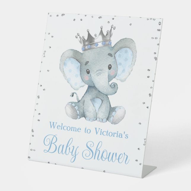 Expositor En L Rótulo de la Mesa de Bienvenida Baby Shower para E (Anverso)