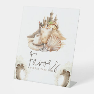 Expositor En L Rótulo de la mesa de playa de cumpleaños de Pastel