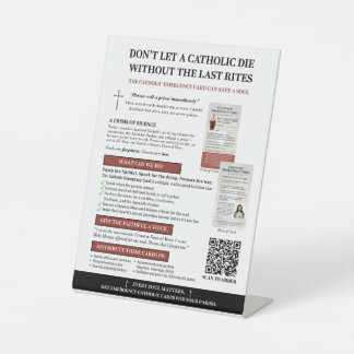 Expositor En L Rótulo de la tabla de tarjetas de emergencia catól