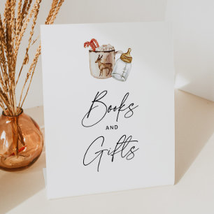 Expositor En L Rótulo de libros Baby Shower y regalos de chocolat