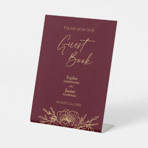 Expositor En L Rótulo de libros para Bodas de flores de oro de Bo