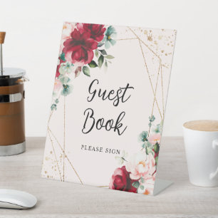 Expositor En L Rótulo de libros para huéspedes con ducha de color