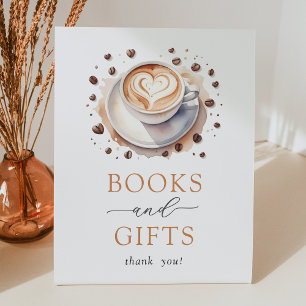 Expositor En L Rótulo de libros y regalos de Baby Shower para caf