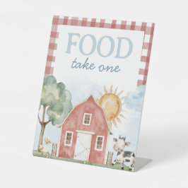 Expositor En L Rótulo de mesa de alimentación de granja