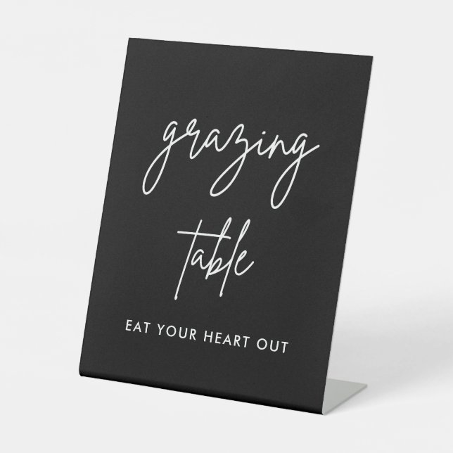 Expositor En L Rótulo de mesa de barrido de comida para Bodas neg (Anverso)